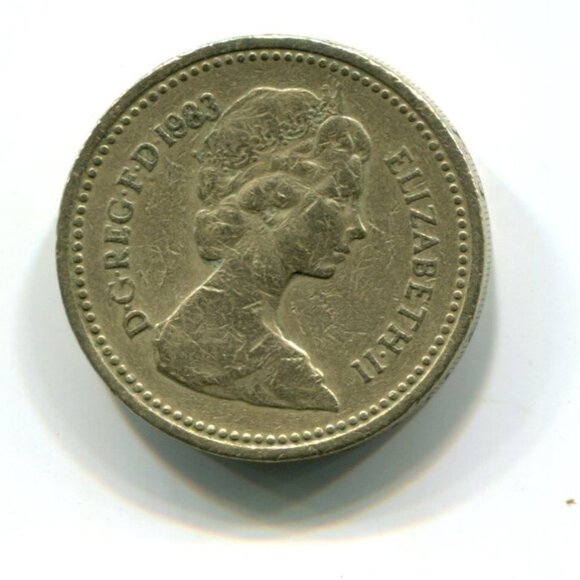 1983 Great Britain One Pound Coin (b511-5) - Picture 2 of 2